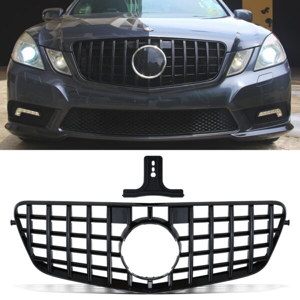 AMG GTR Style Gloss Black Grille For Mercedes E Class W212 09-13 - Image 2