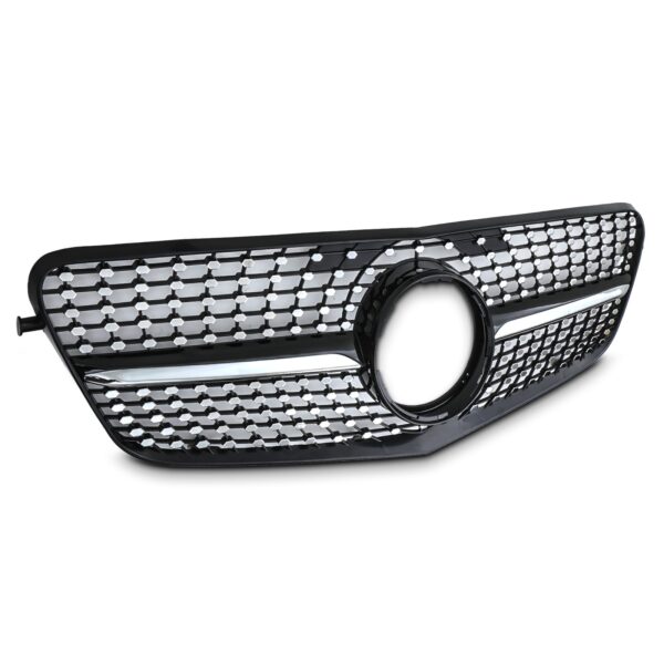 Gloss Black Diamond Style Front Grille For Mercedes E Class W212 14-16 - Image 3