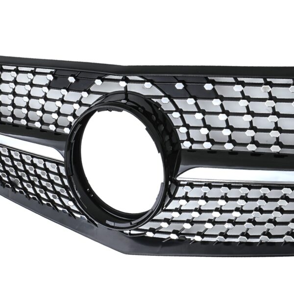 Gloss Black Diamond Style Front Grille For Mercedes E Class W212 14-16 - Image 4