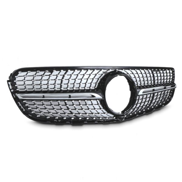 Gloss Black Diamond Style Grille For Mercedes GLC X253 C253 15-19 - Image 6