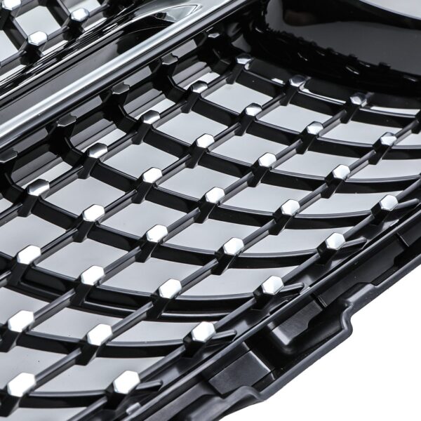 Gloss Black Diamond Style Grille For Mercedes GLC X253 C253 15-19 - Image 4