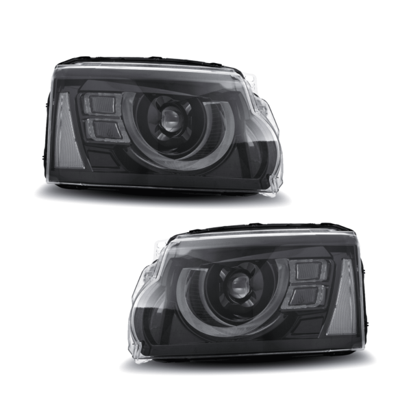 4x4 Defender Style Front LED Headlights To Fit Land Rover Discovery 4 L319 10-16