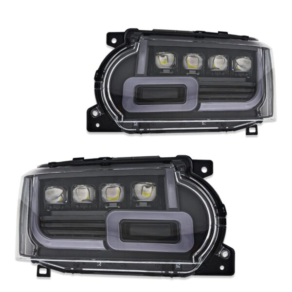 4x4 Front LED Headlights To Fit Range Rover Vogue L322 10-12