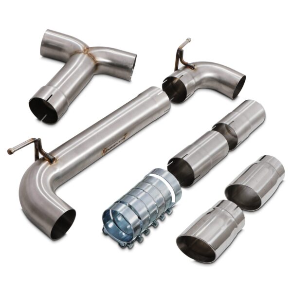 BMW 2 Series F22 F23 M235i 3.0 N55 14-16 - 3" Brushed Exhaust Backbox Delete - Slash Cut Tips - Image 2
