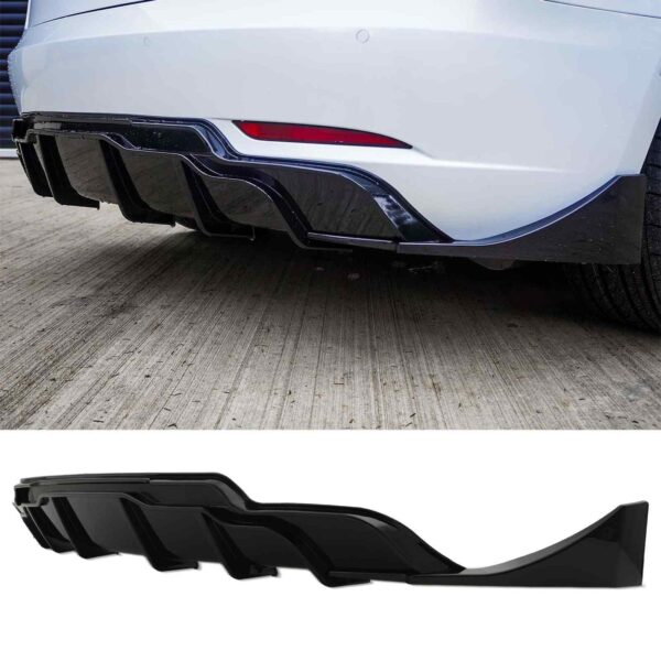 Rear Diffuser Lip Gloss Black For Tesla Model 3 2019+ - Image 2