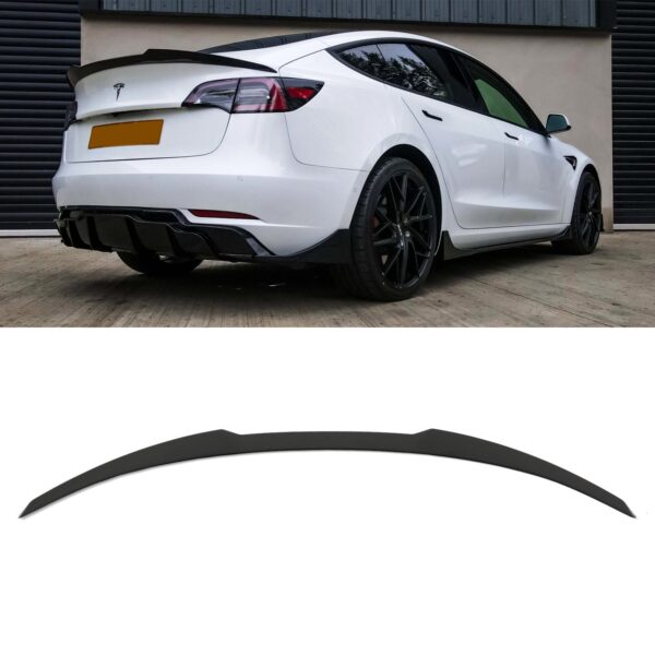 Rear Spoiler Lip Wing Gloss Black For Tesla Model 3 2019+