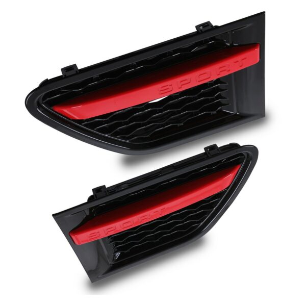 4x4 Black & Red Wing Side Air Vents To Fit Range Rover Sport 10-13 - Image 3